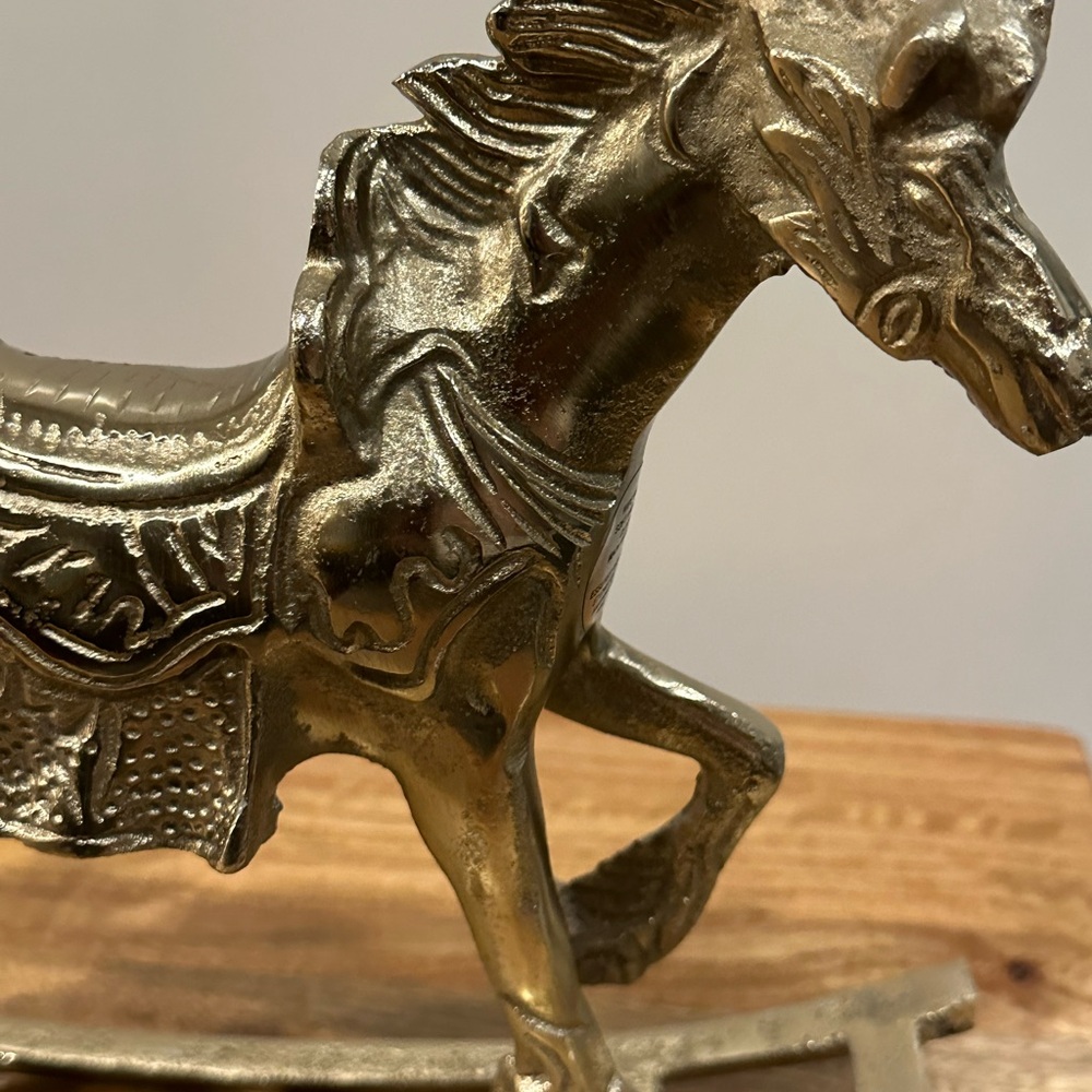 Martha Stewart Metallic Gold Rocking Horse Christmas Decor - Picture 5 of 11